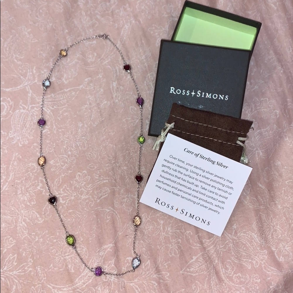 Ross+simons multi stone sterling silver necklace